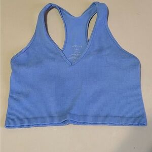 ODODOS Blue Ribbed Sports Bra. Size M/L